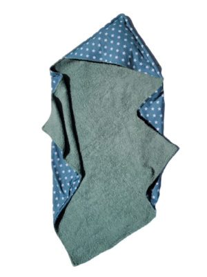 Omslagdoek 75 cm x 75 cm oud groen met sterren