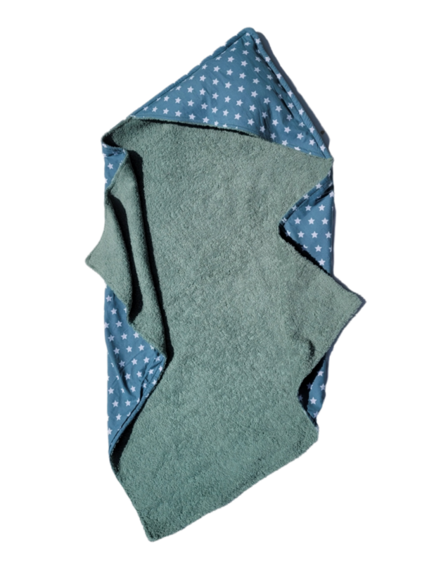 Omslagdoek 75 cm x 75 cm oud groen met sterren