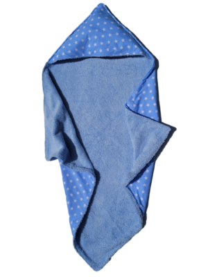 Omslagdoek 75 cm x 75 cm licht blauw met sterren