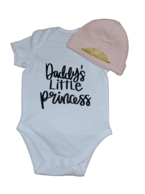 Daddy's little princess setje romper en muts