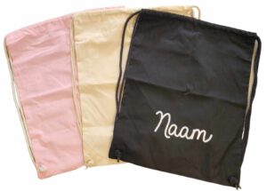 gymtas roze met naam